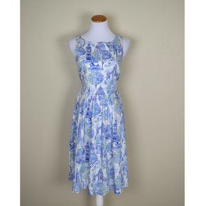 Cath Kidston London Toile Tie Waist Dress 10